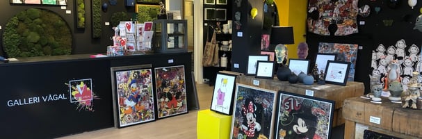 Interior photo from the shop with painting art