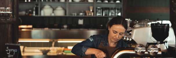Employees make a coffee at Mt.Mocca