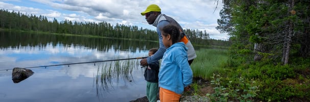 Picture of family fishing.