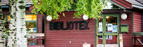 Bilde på entré til Trysil Folkebibliotek