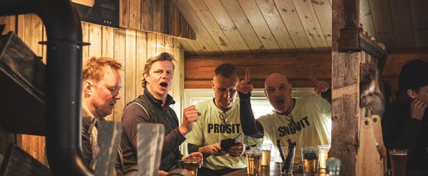 Bilde inne på afterski på Flyyt