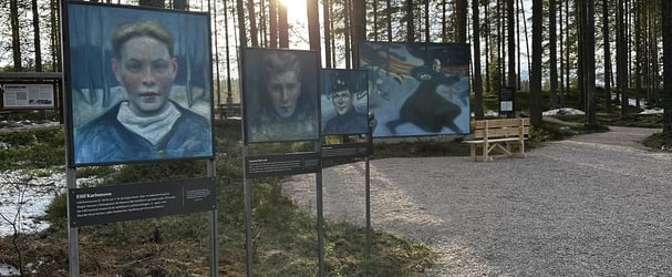 Picture of paintings by Vebjørn Sand in the King's Park
