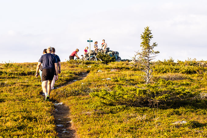 Hiking companion at the top of the hiking destination Varlia